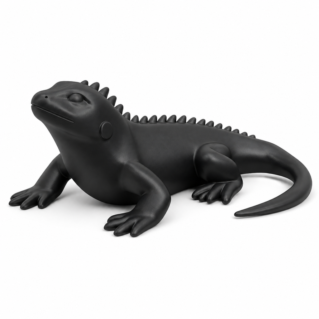 Iguana Art Object - Black
