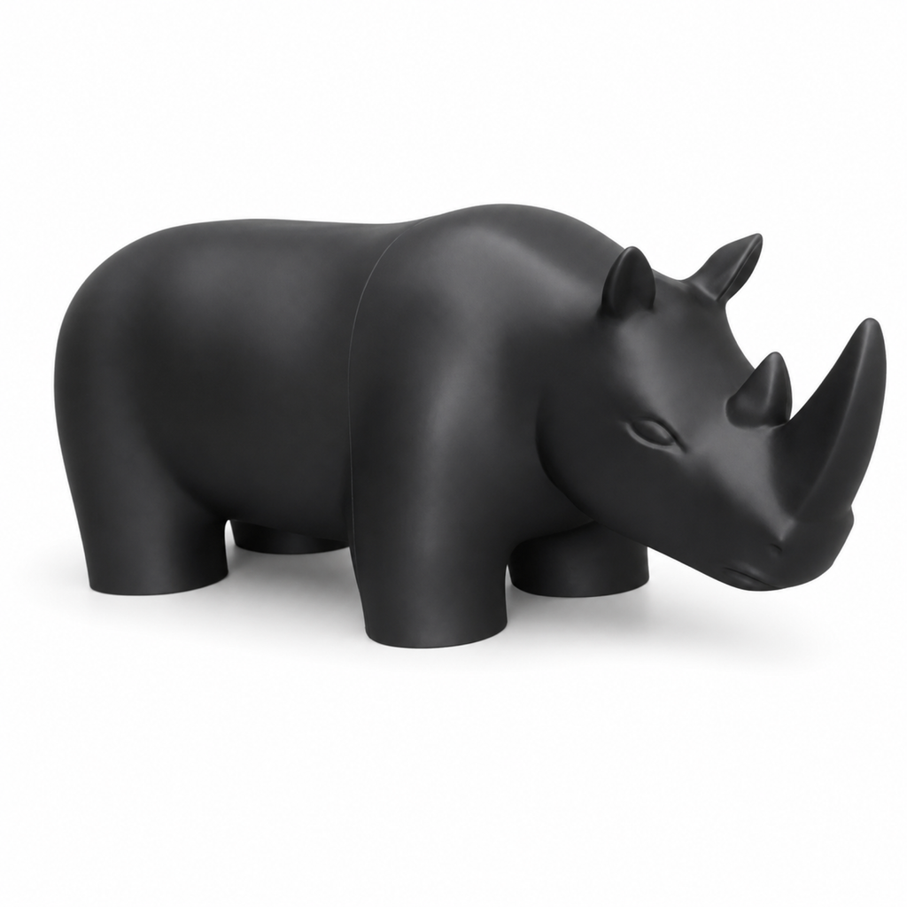 Rhino Art Object - Black