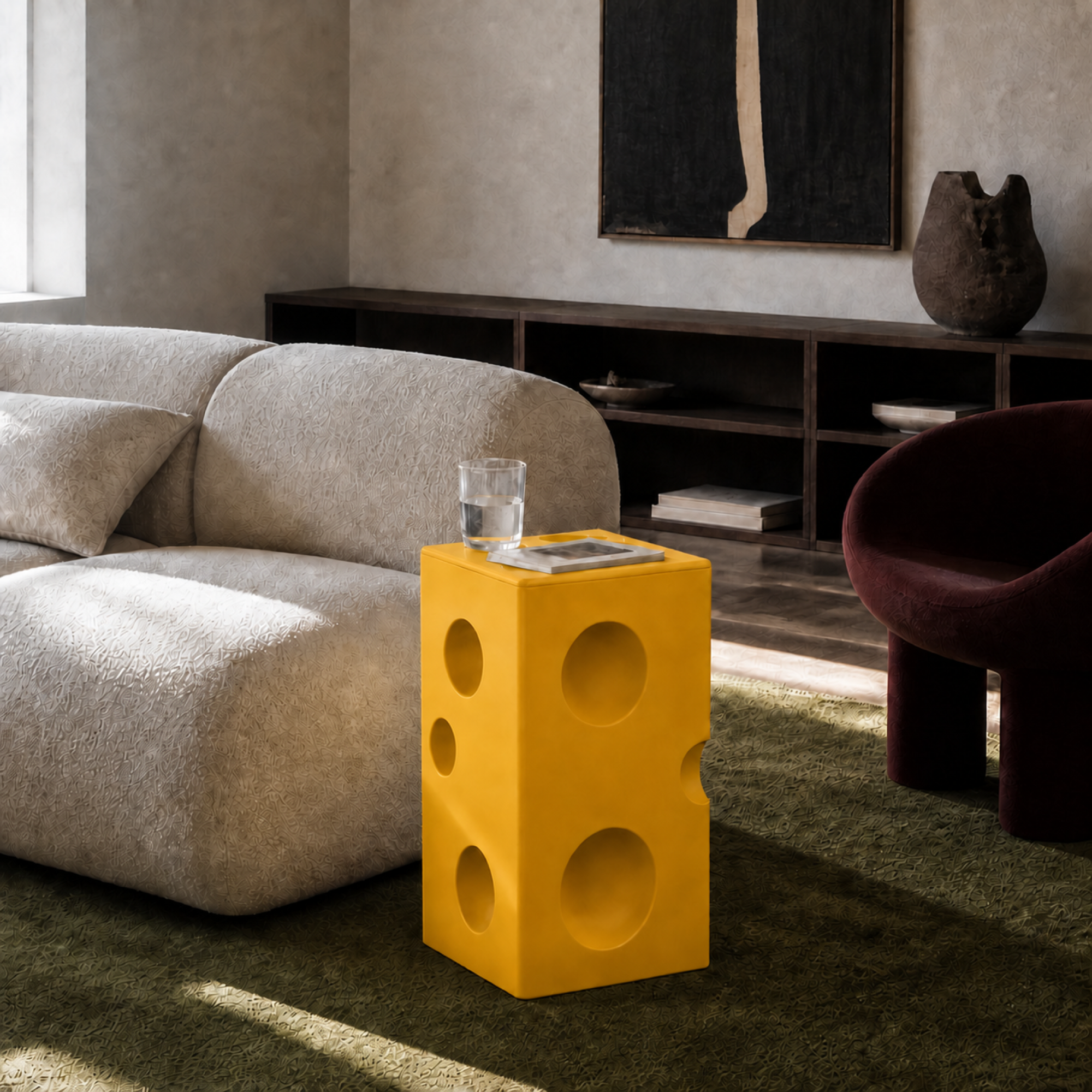 Cheese Block Side Table - Yellow - image 5