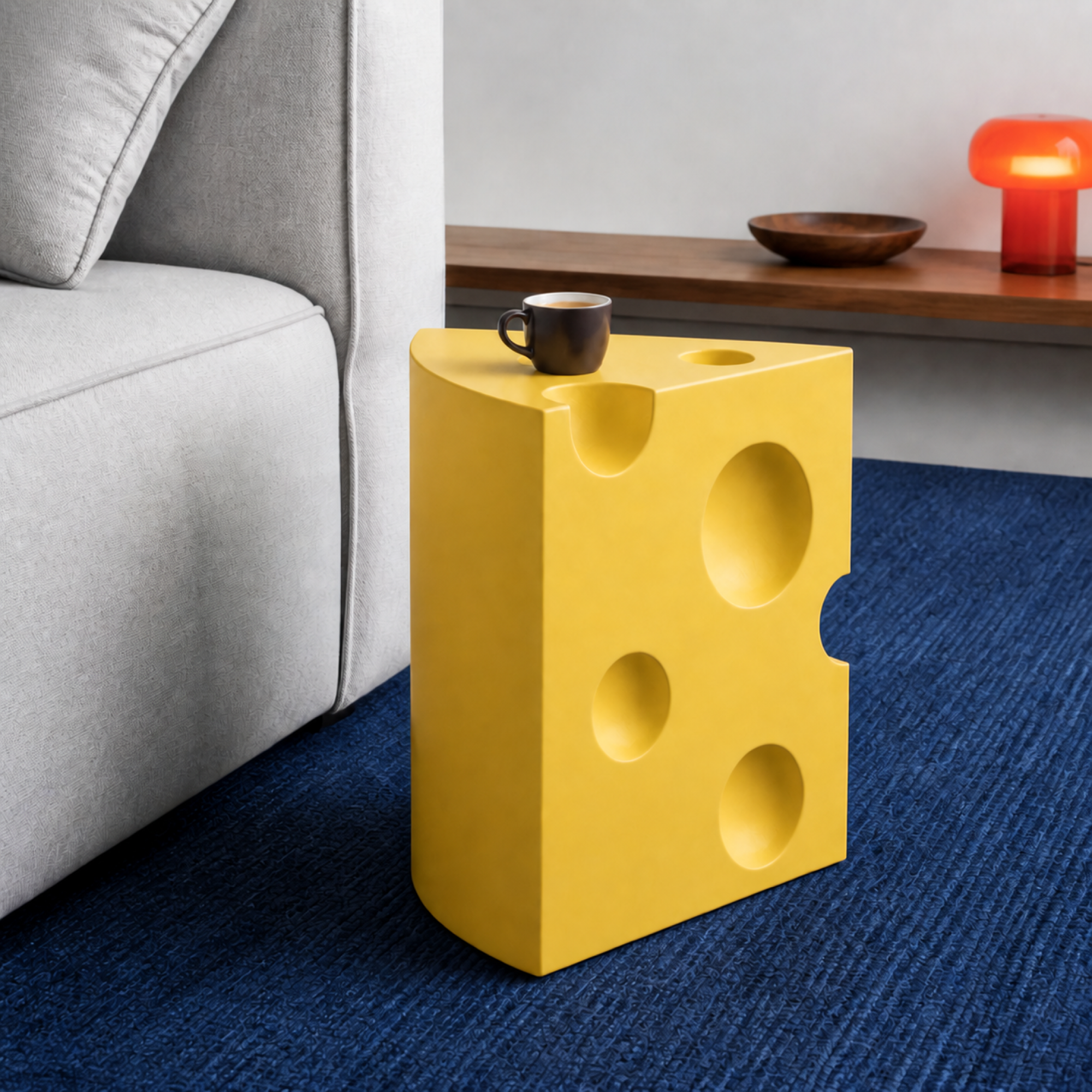 Cheese Slice Side Table - Yellow - image 3