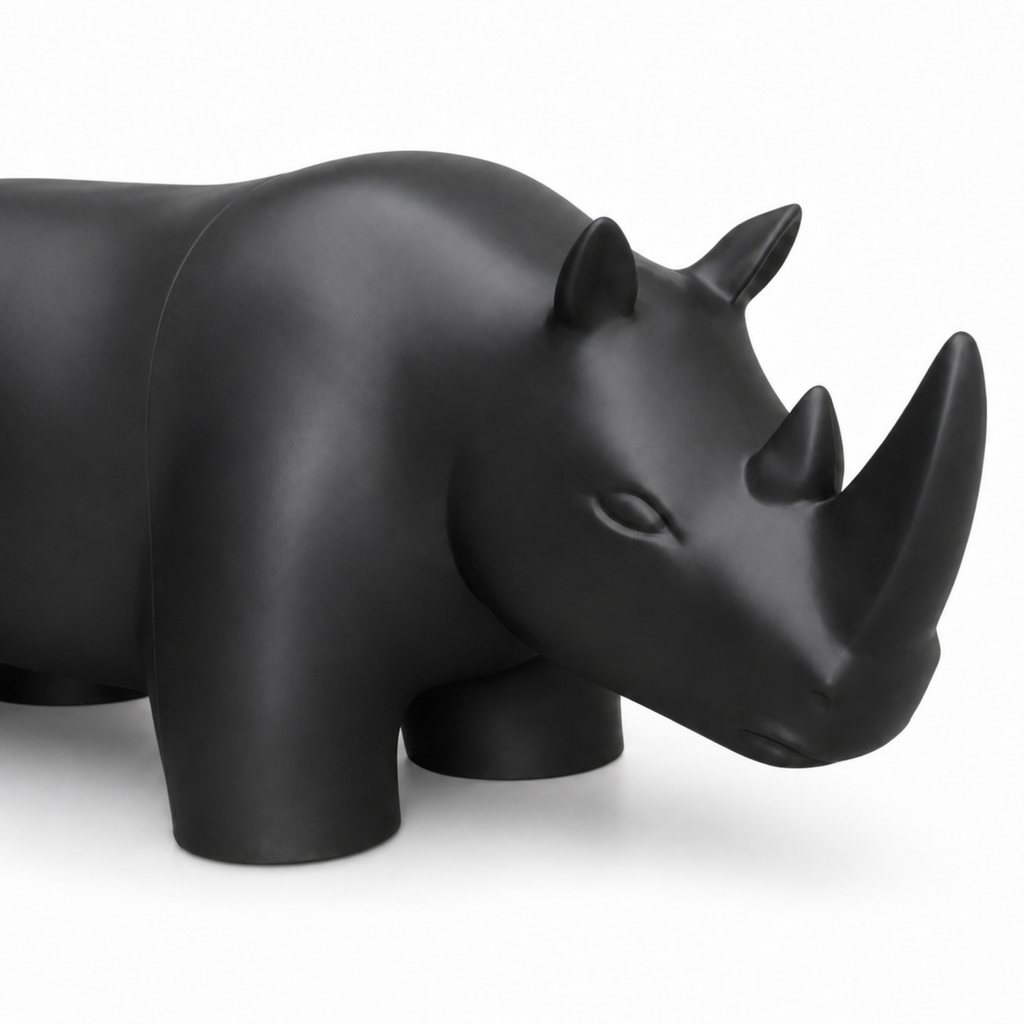 Rhino Art Object - Black