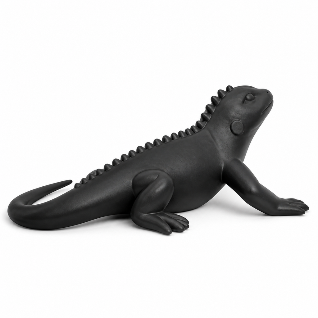 Iguana Art Object - Black