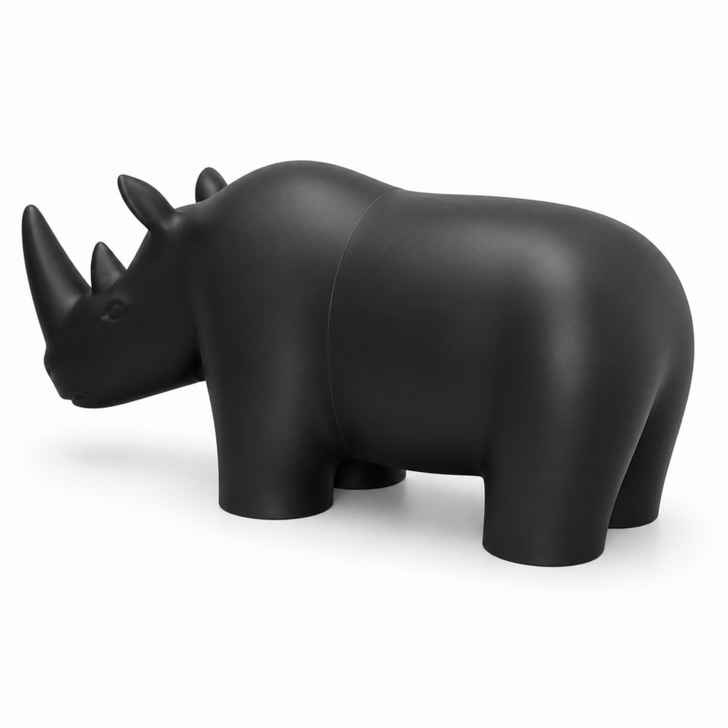 Rhino Art Object - Black