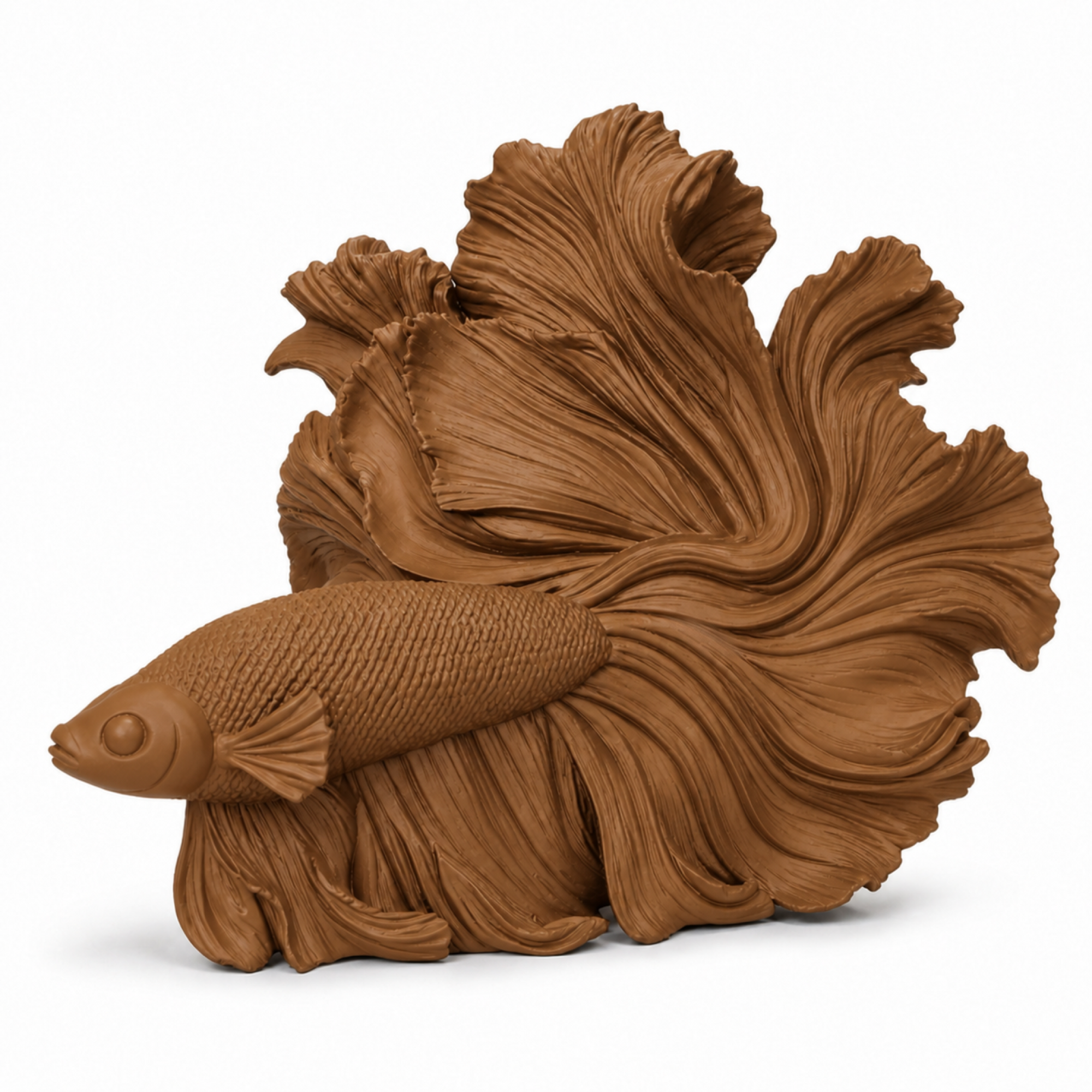 Betta Fish Art Object - Brown