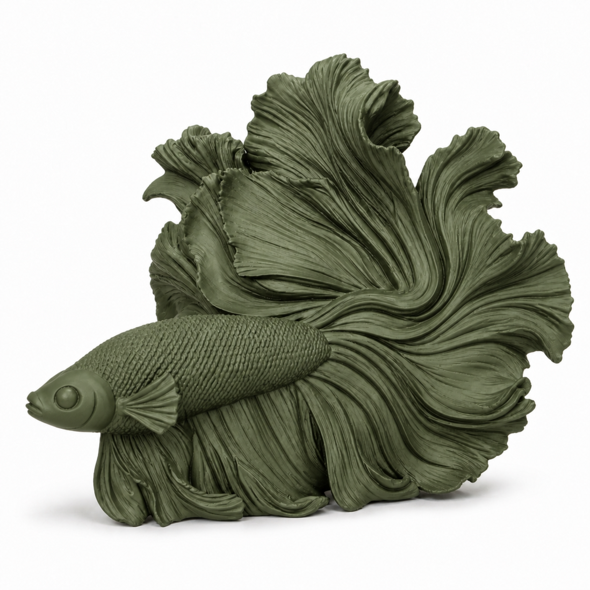 Betta Fish Art Object - Moss Green