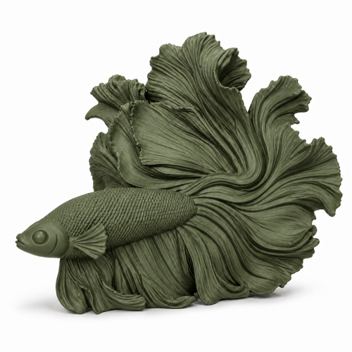 Betta Fish Art Object - Moss Green