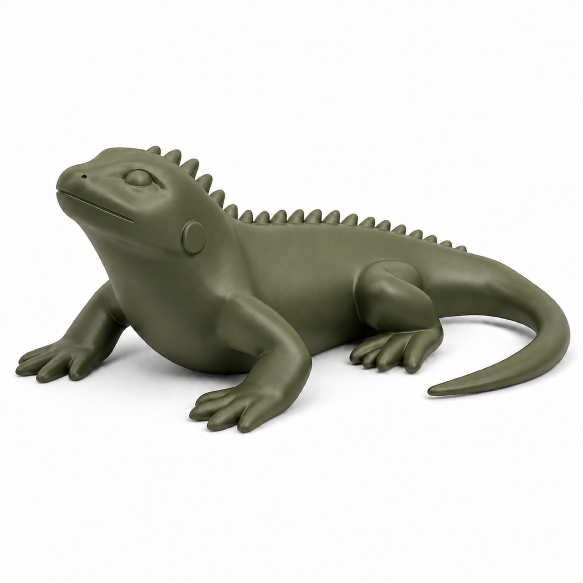 Iguana Art Object - Moss Green