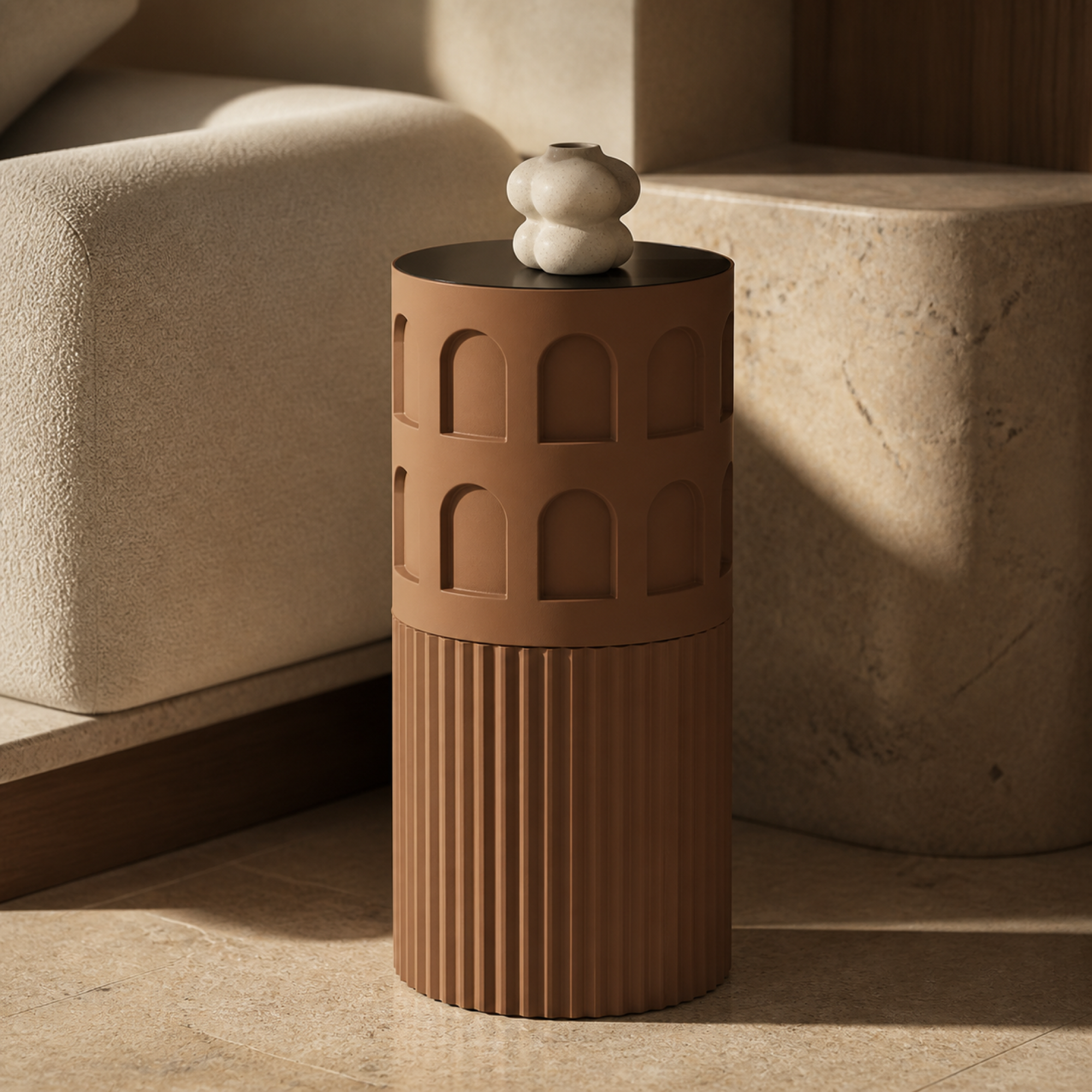 Colloseum Side Table - Brown