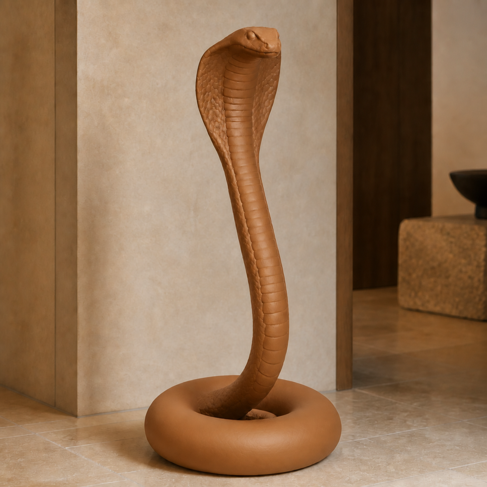 Cobra Art Object - Brown