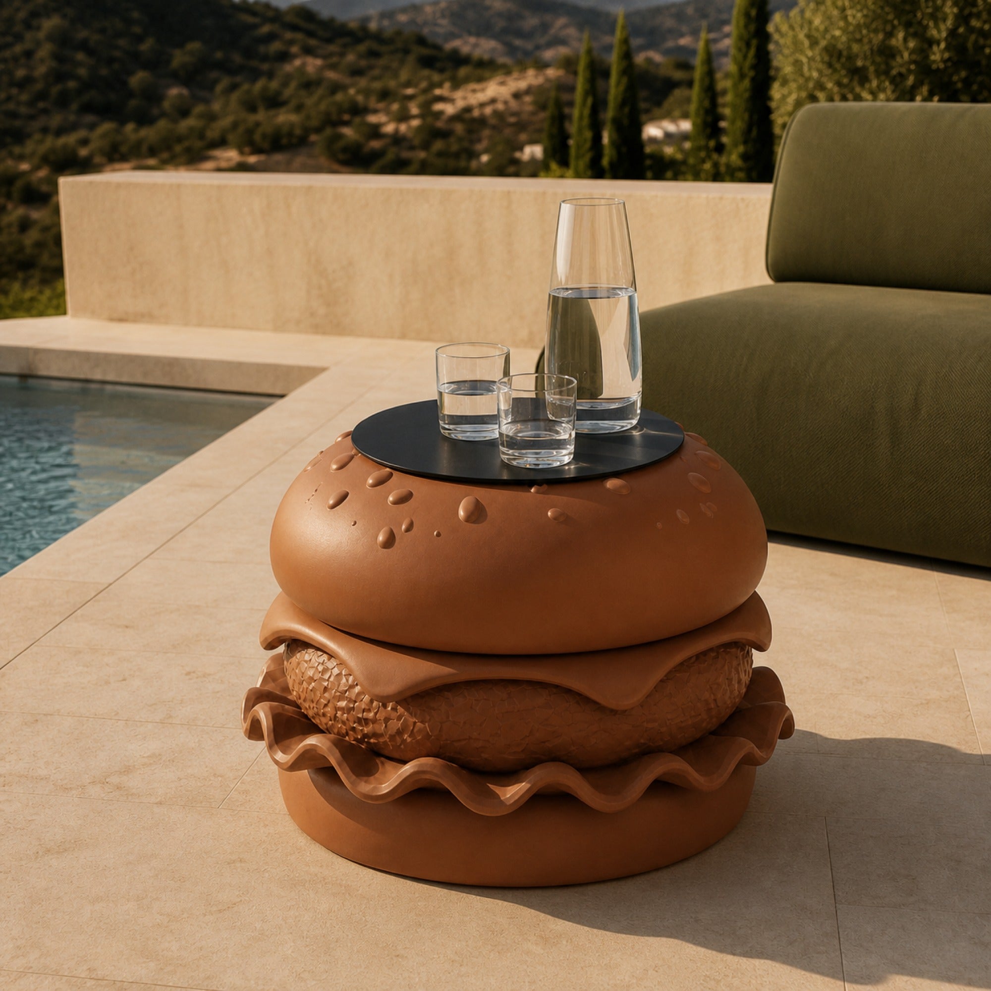 Hamburger Coffee Table - Brown