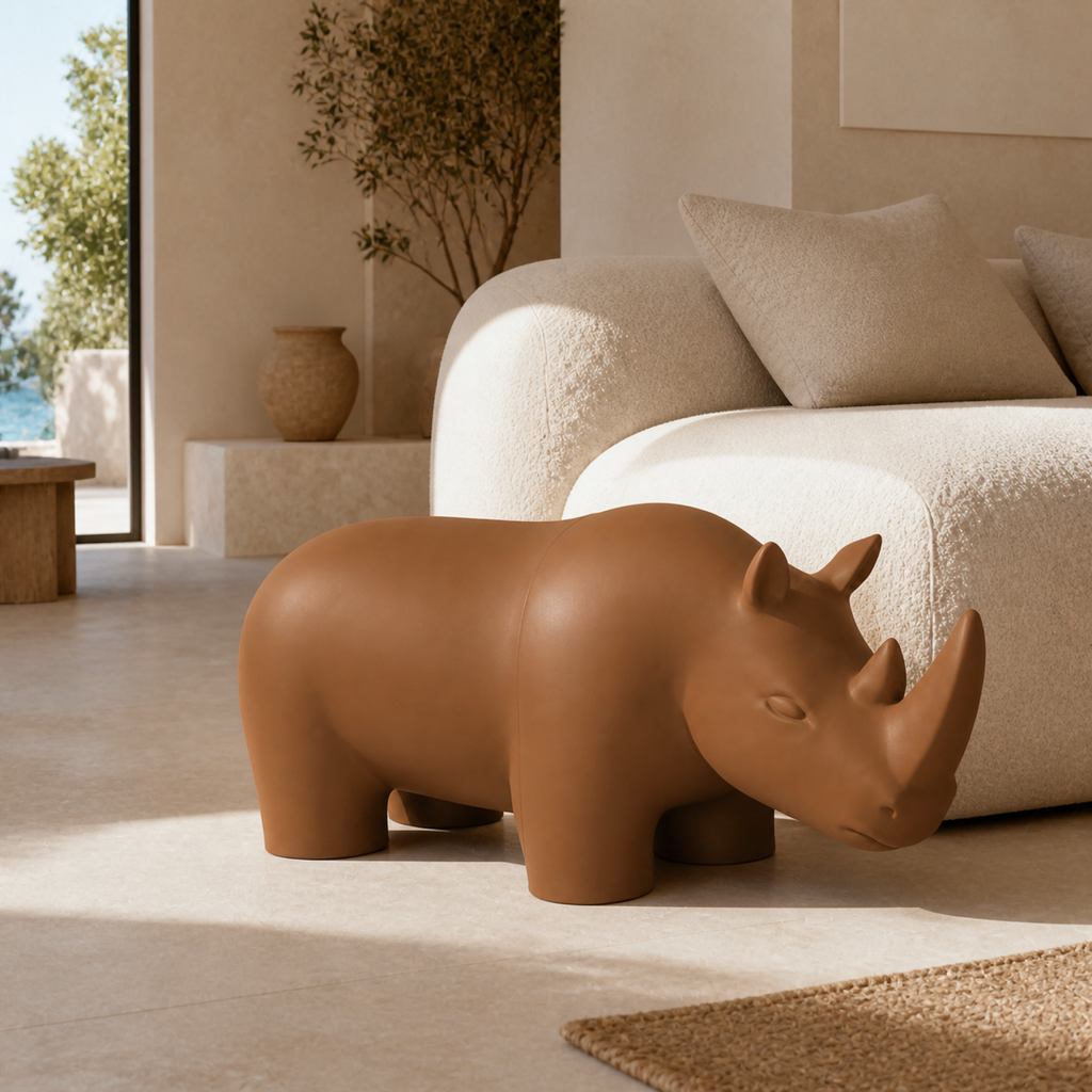 Rhino Art Object - Brown