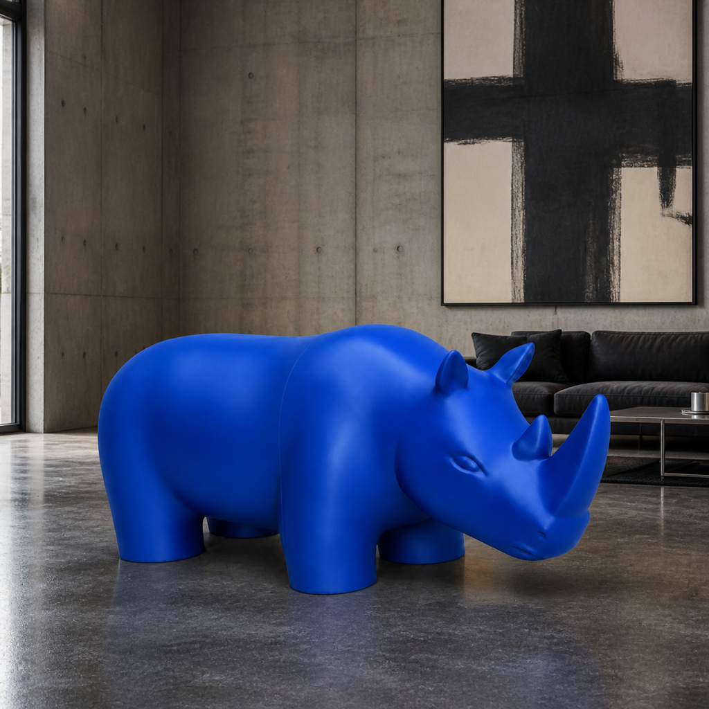 Rhino Art Object - Royal Blue