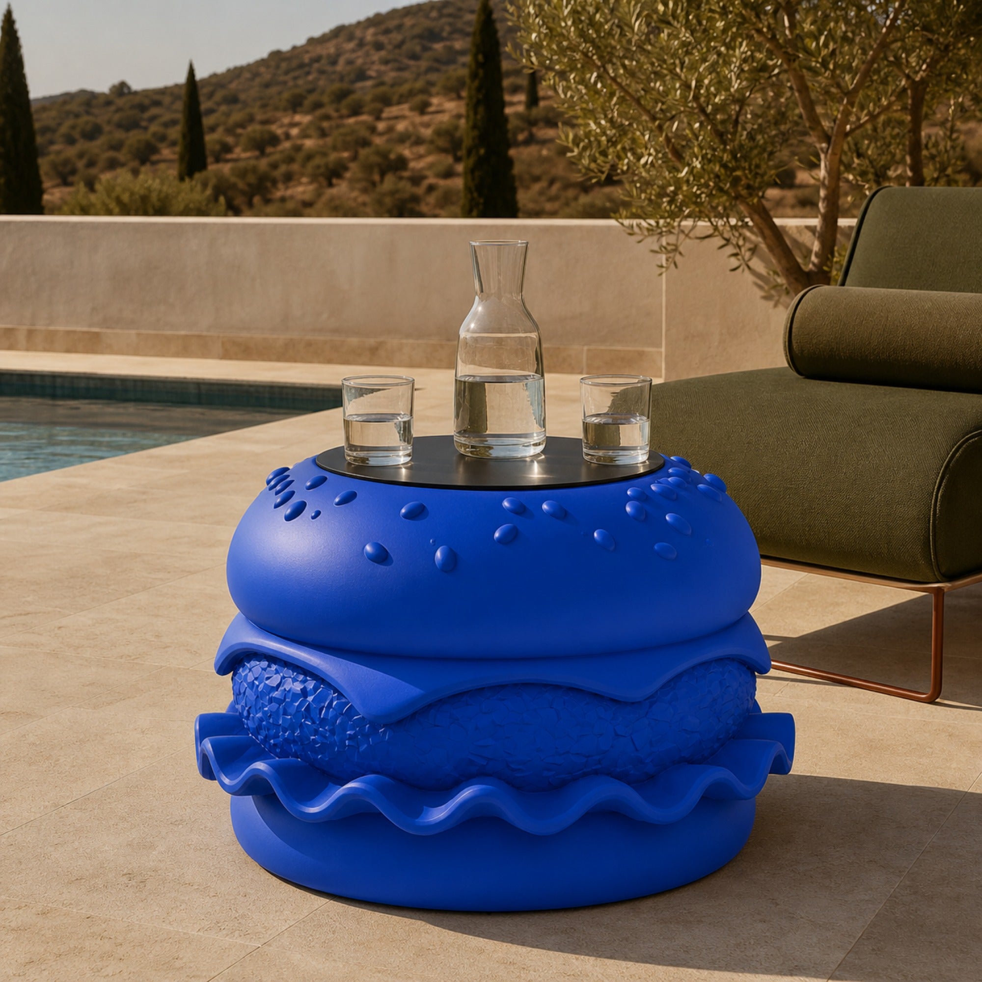 Hamburger Coffee Table - Royal Blue