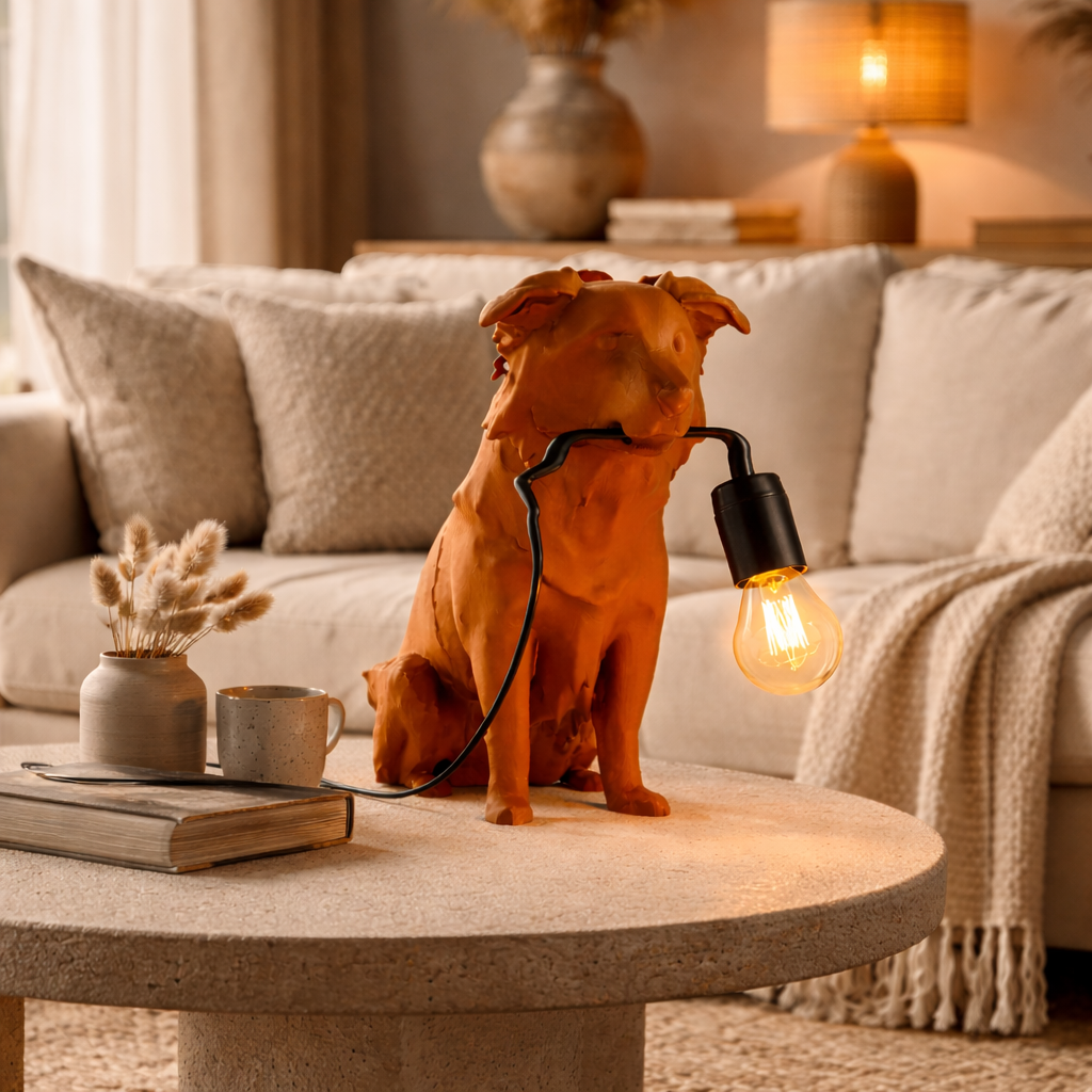 Border Collie table lamp