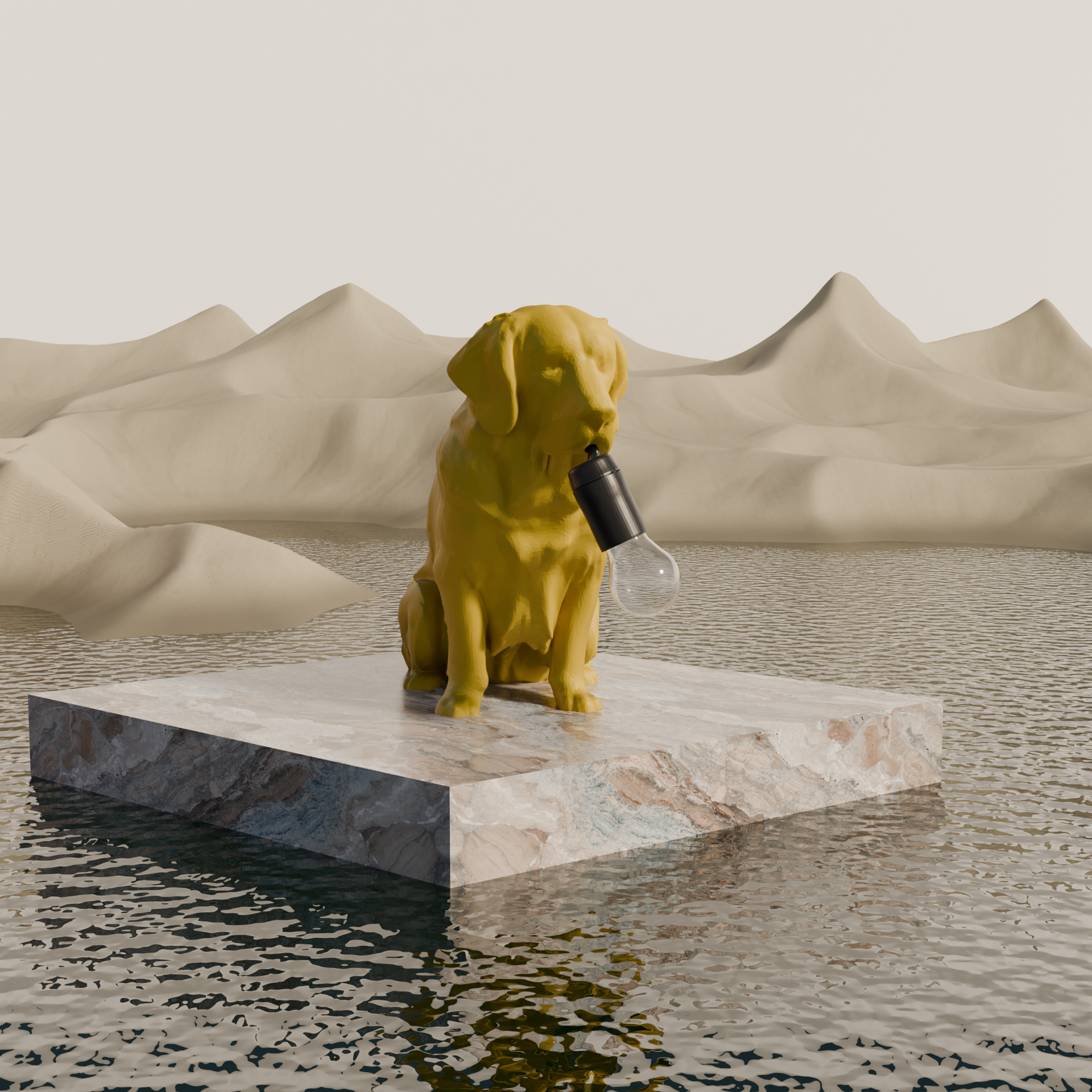Golden Retriever table lamp