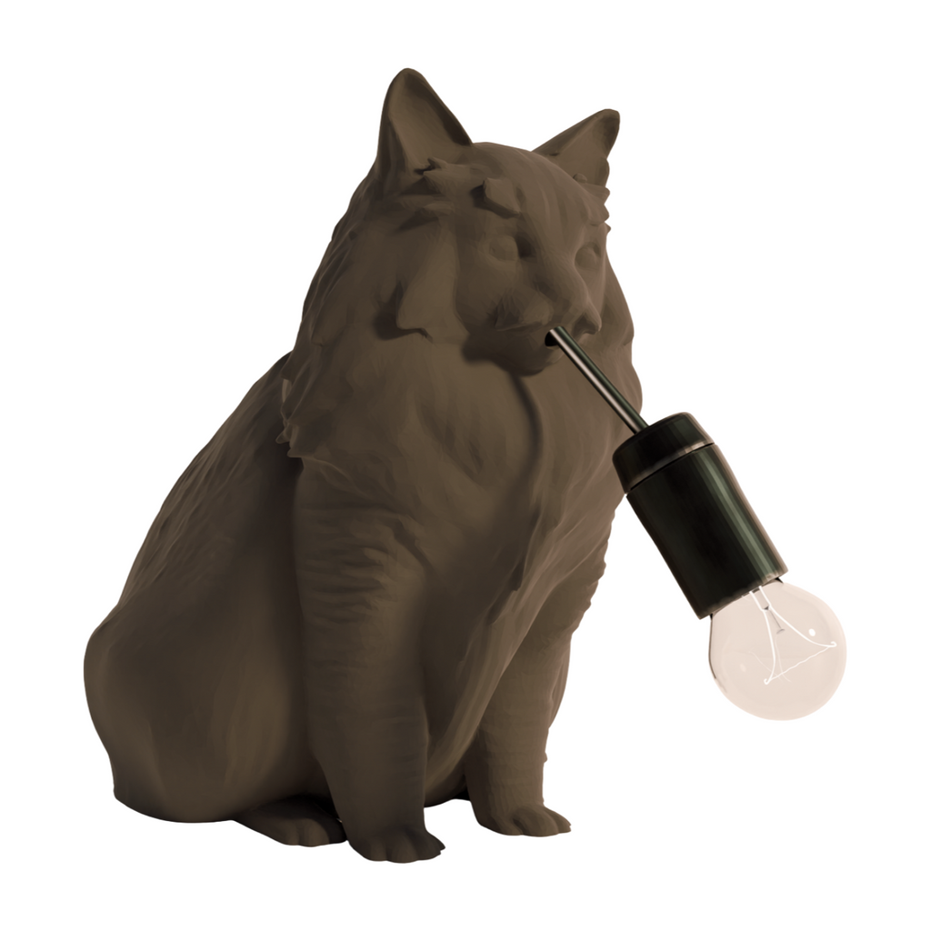 Lampada da tavolo a forma di gatto delle foreste norvegesi