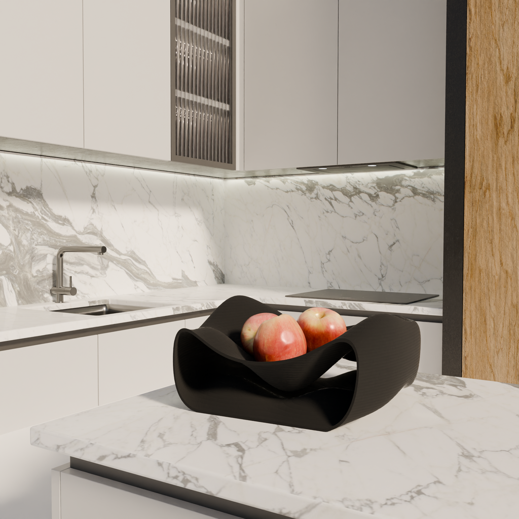 Fano fruttiera moderna design edizione nera