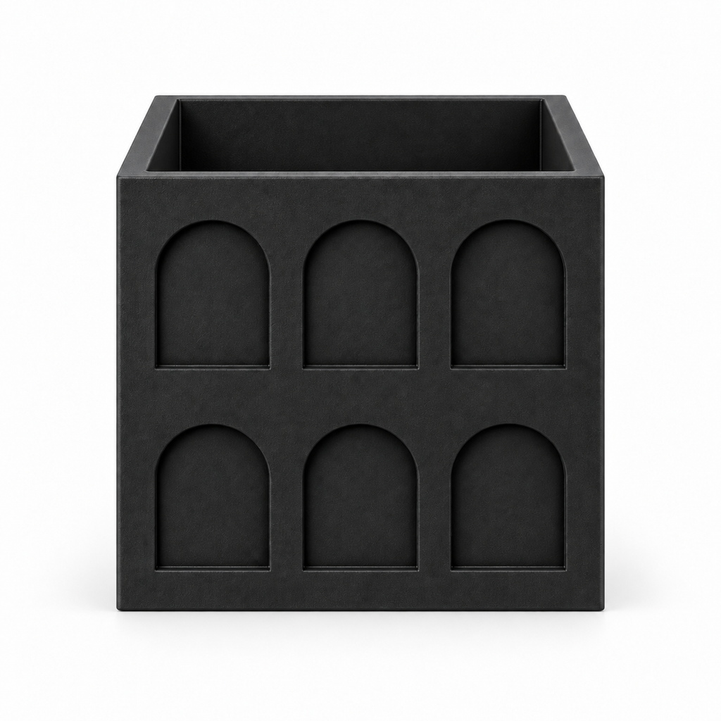 Square Colosseum Fruit Bowl – black front empty square colosseum fruit bowl