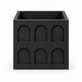 Square Colosseum Fruit Bowl – black front empty square colosseum fruit bowl
