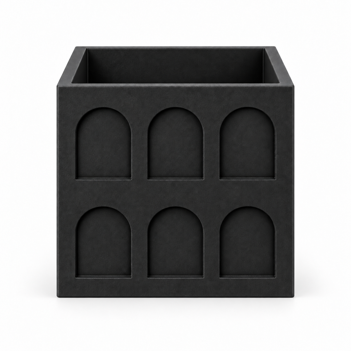 Square Colosseum Fruit Bowl – black front empty square colosseum fruit bowl