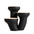 Ancona 3-tier Dessert Stand – black front view ancona 3 tier dessert stand