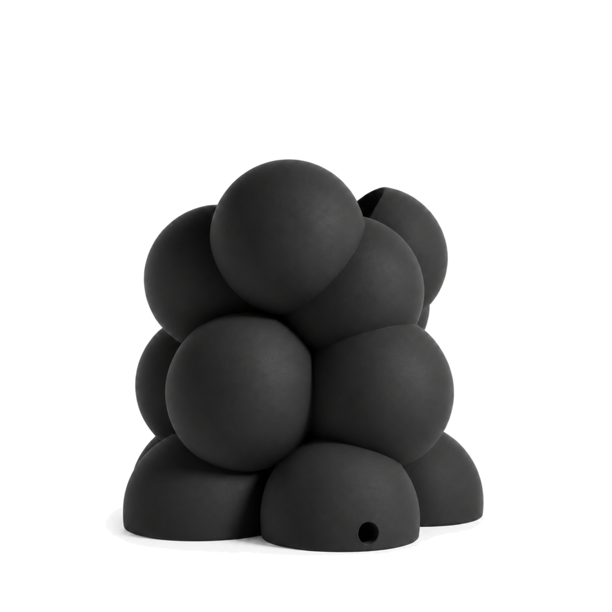 Bollare Sculptural Vase – black front view bollare sculptural vase