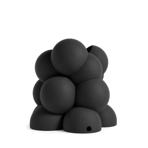 Bollare Sculptural Vase – black front view bollare sculptural vase
