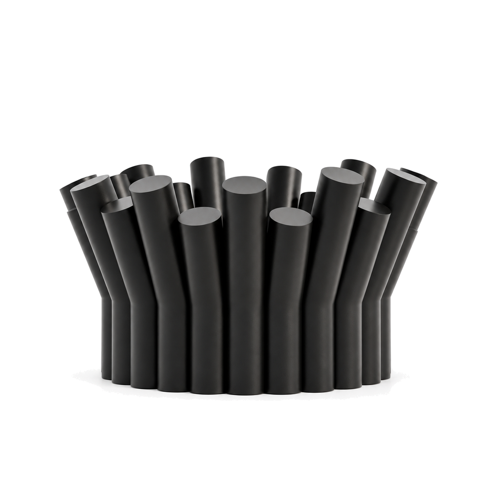 Fiastra Rivolo Fruit Bowl – black front view fiastra rivolo fruit bowl