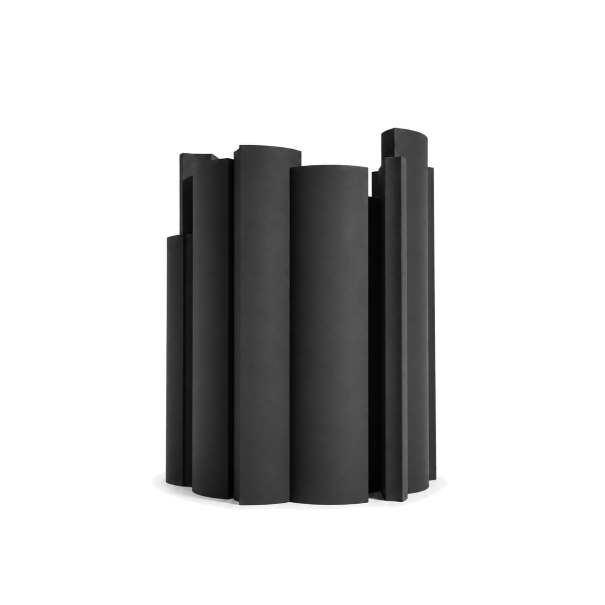 Marova Sculptural Vase – black front view marova sculptural vase