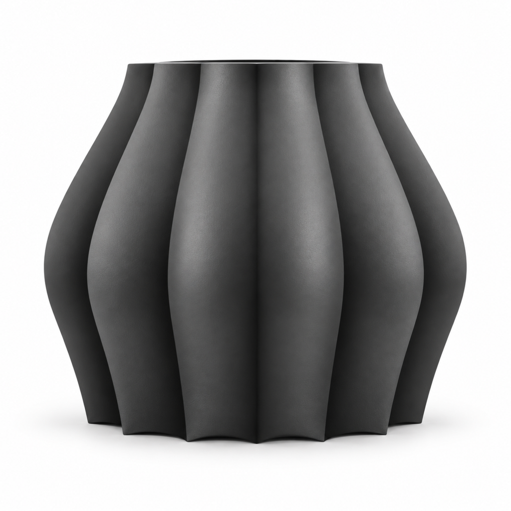 Marovique Vase Large – black front view marovique vase large