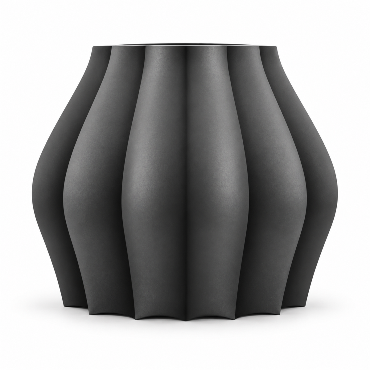 Marovique Vase Medium – black front view marovique vase