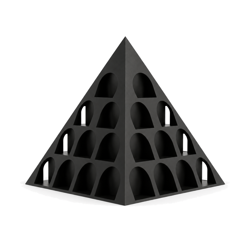 Fiastra Pyramid Nespresso Capsule Organizer – black front view pyramid nespresso capsule holder