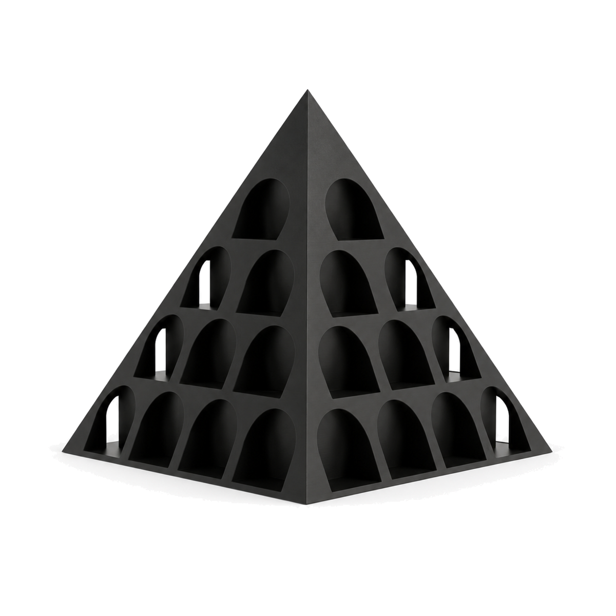 Fiastra Pyramid Nespresso Capsule Organizer – black front view pyramid nespresso capsule holder