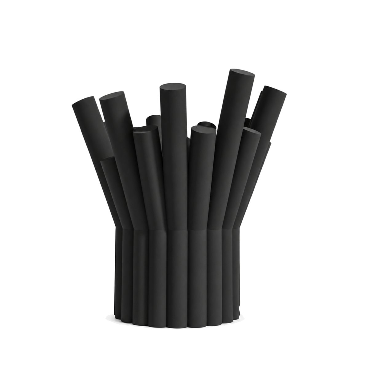Rivolo Sculptural Vase – black front view rivolo sculptural vase