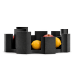 Fiastra Marova Fruit Bowl – black front view with fruit marova fruit bowl