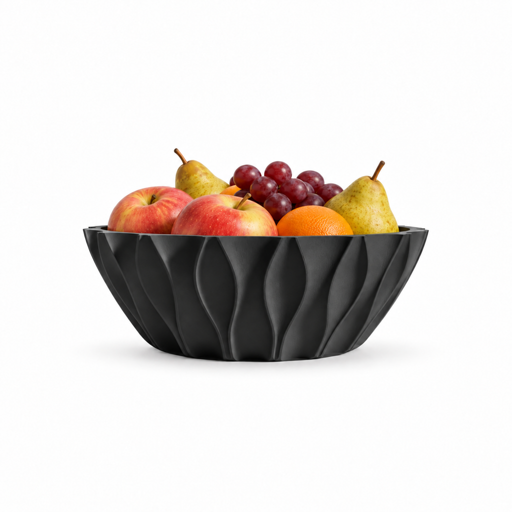 Bolognola fruit bowl white – Black front with fruit