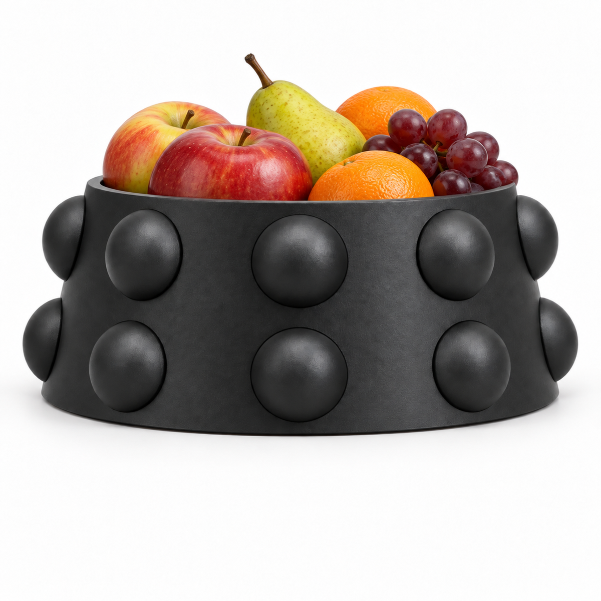 Conerelle Fruit Bowl – black front with fruit conerelle fruit bowl