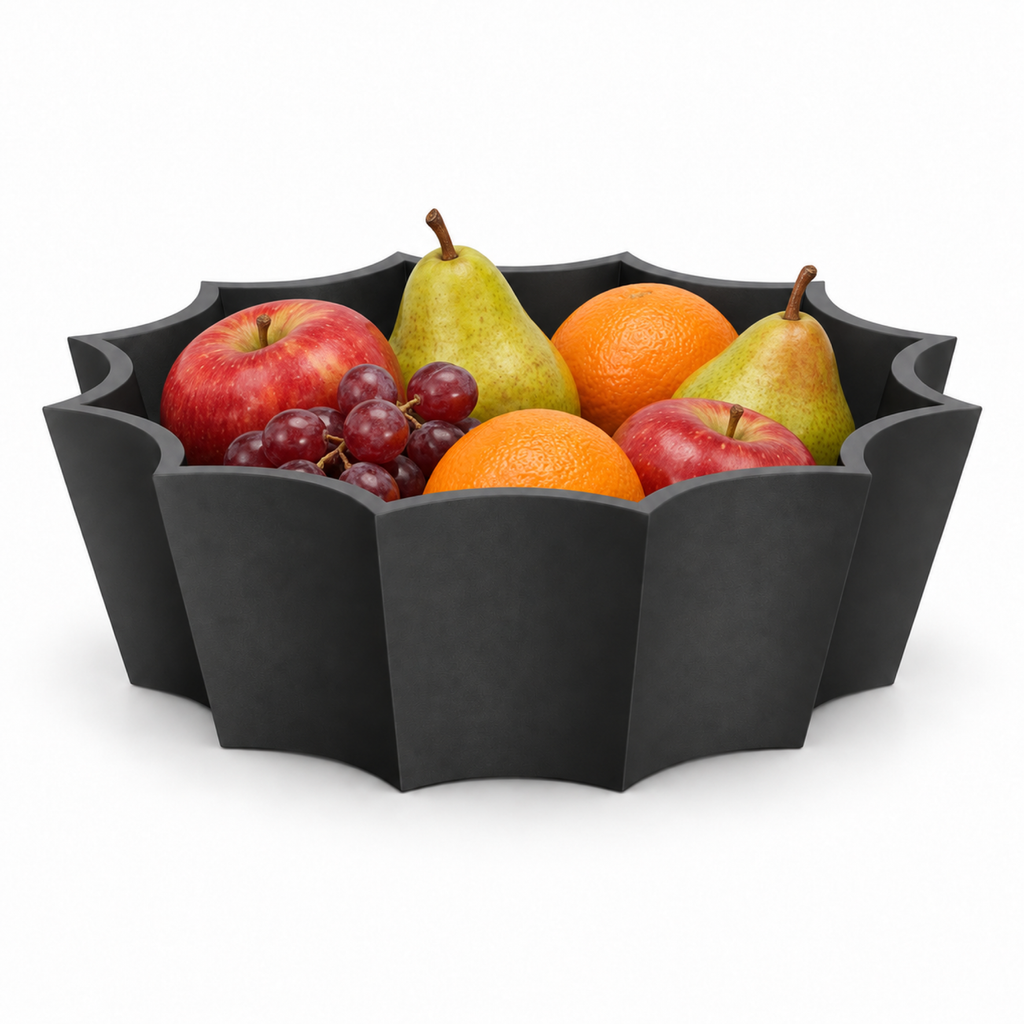 Marovique Fruit Bowl – black front with fruit marovique fruit bowl