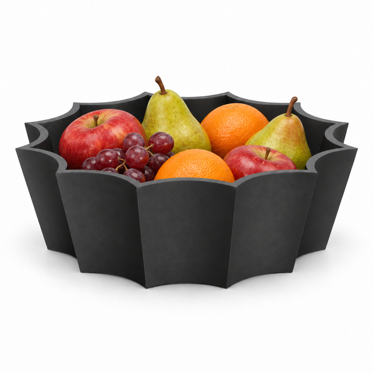 Marovique Fruit Bowl – black front with fruit marovique fruit bowl
