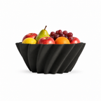 Montecosaro Fruit Bowl – Black front with fruit