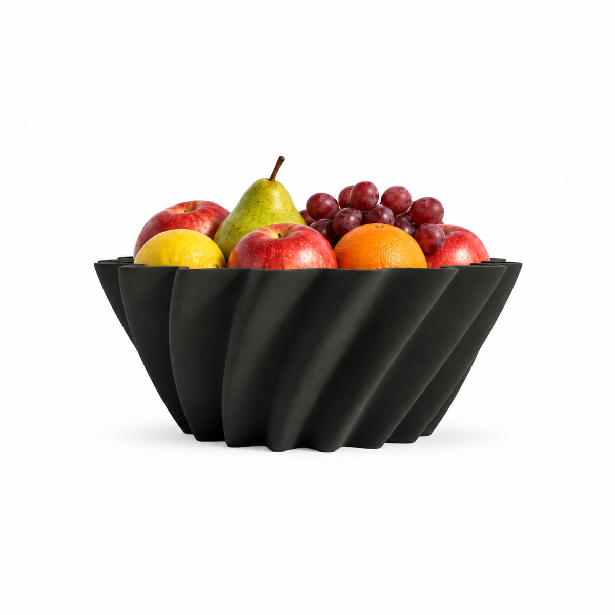 Montecosaro Fruit Bowl – Black front with fruit