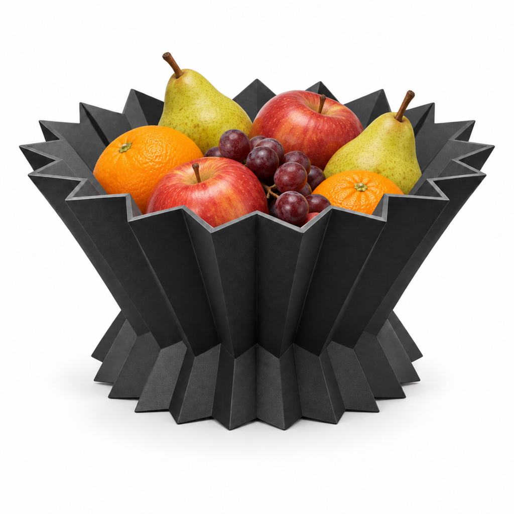 Ostivara Fruit Bowl – black front with fruit ostivara fruit bowl