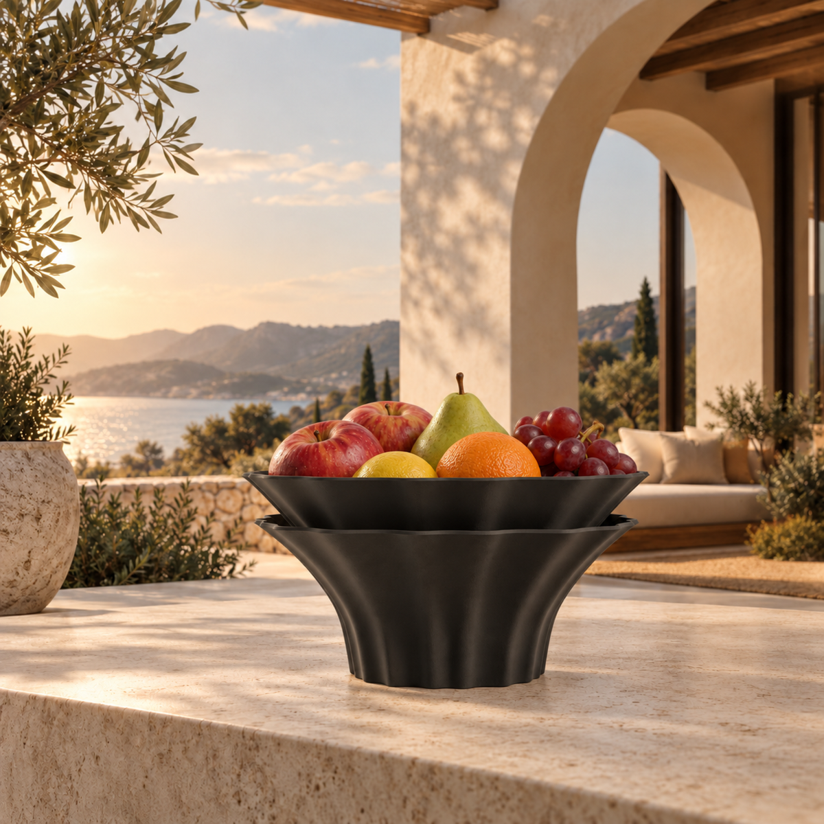 Corridonia Fruit Bowl – Black lifestyle 1