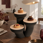 Ancona 3-tier Dessert Stand – black lifestyle dining room ancona 3 tier dessert stand