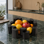 Fiastra Marova Fruit Bowl – black lifestyle green marble kitchen marova fruit bowl