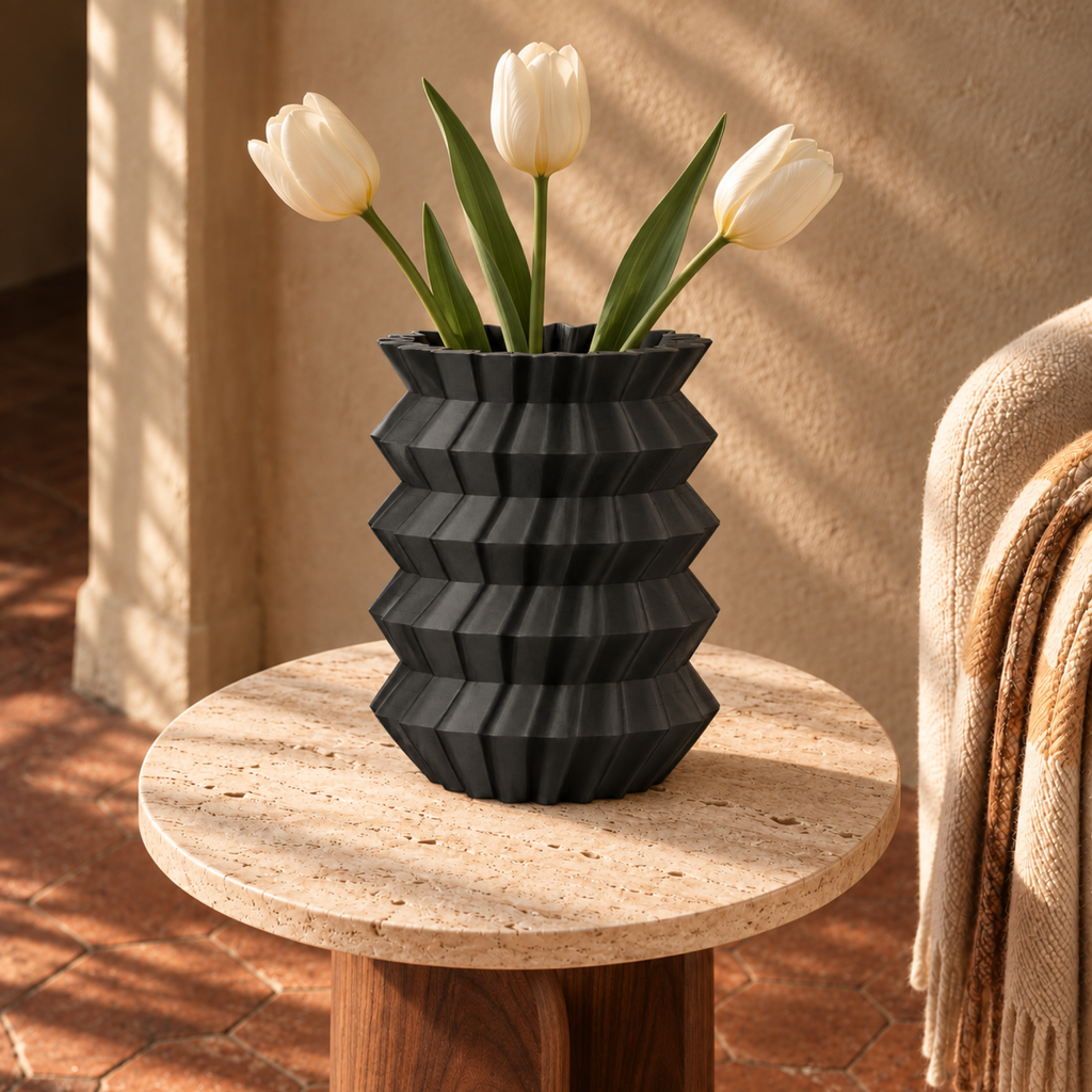 Amandera Vase Large – black lifestyle large only amandera vase
