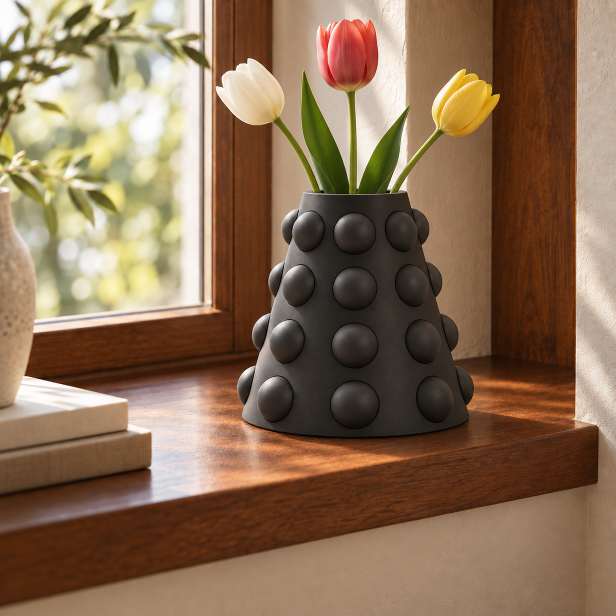 Conerelle Vase Large – black lifestyle large only conerelle vase