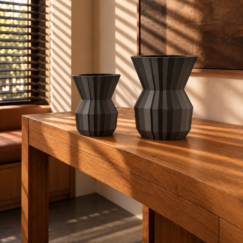 Ostivara Vase Large – black lifestyle medium large ostivara vase