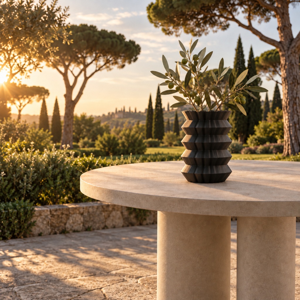 Amandera Vase Medium – black lifestyle roman garden amandera vase