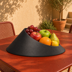 Vulcano Fruit Bowl – black lifestyle warm terrace vulcano fruit bowl